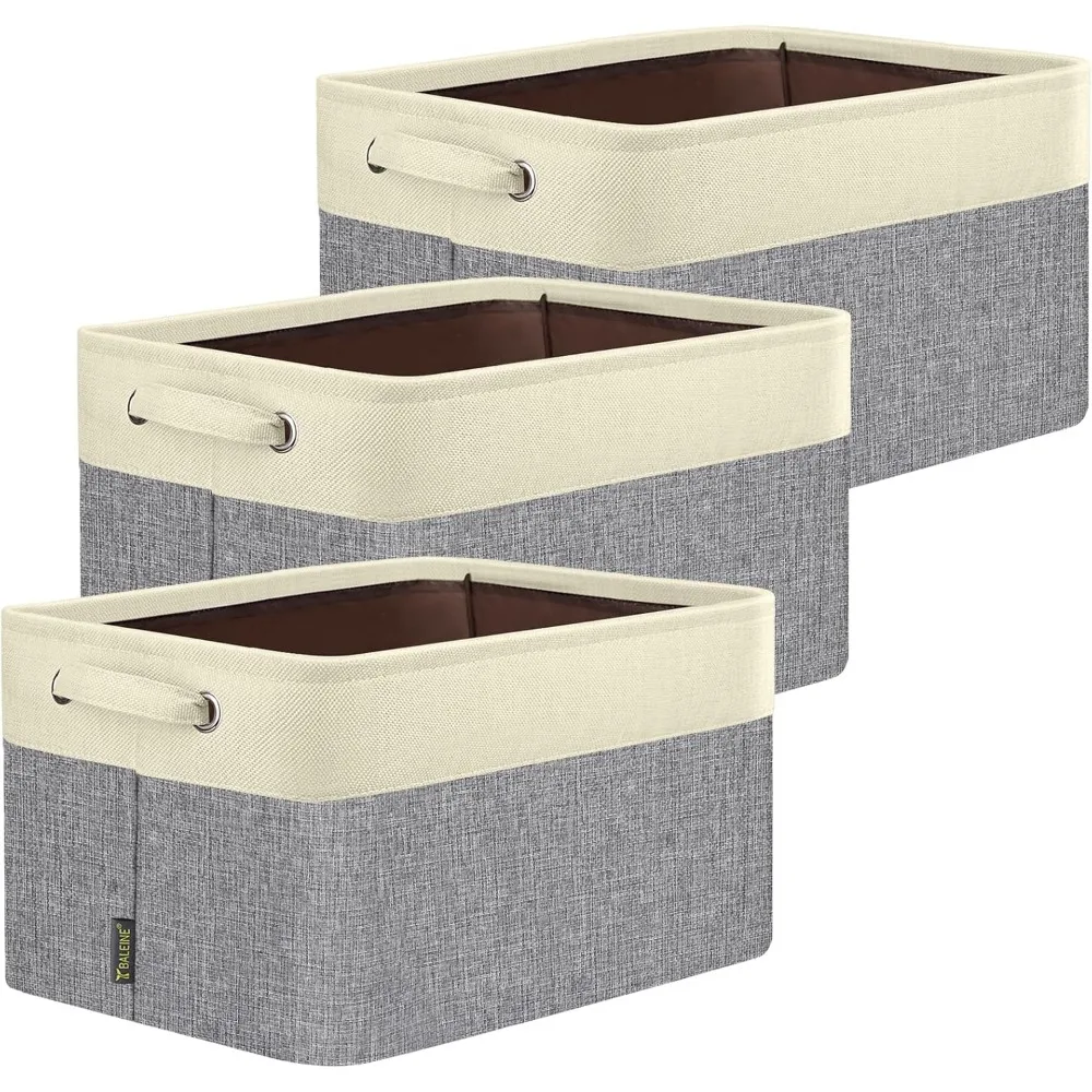 Three Pack Foldable Linen Storage Baskets for Closet Shelf Office Clothes Organization Grey
Three Pack Foldable Linen Storage Baskets for Closet Shelf Office Clothes Organization Grey
