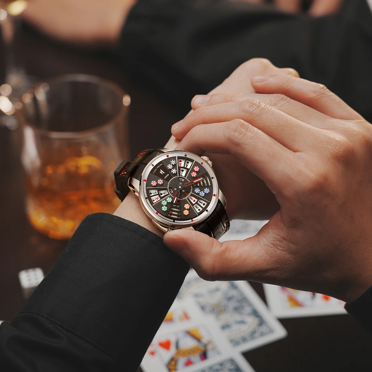 Lucky Harvey Player Series Sangong Poker Men's Moving Doll Automatic Luminous Mechanical Watch
Lucky Harvey Player Series Sangong Poker Men's Moving Doll Automatic Luminous Mechanical Watch