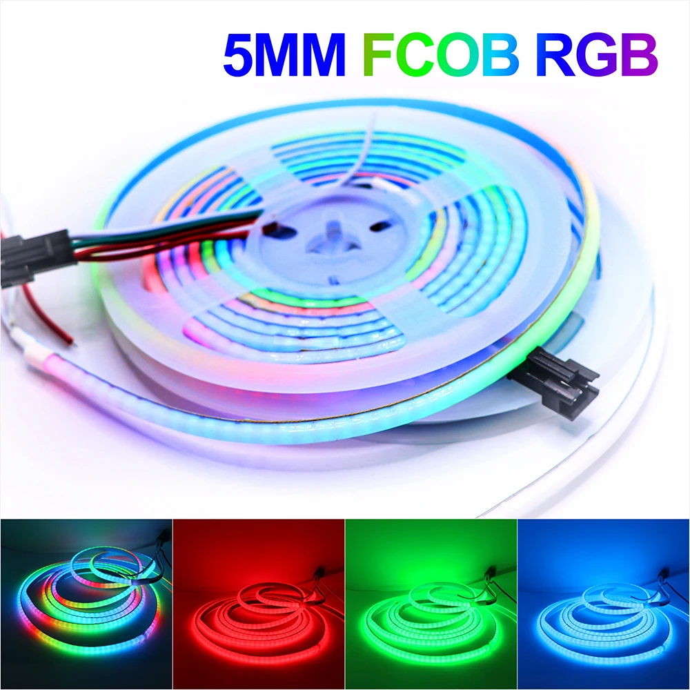 5mm WS2812 COB RGBIC LED Strip DC5V 12V Individually Addressable 160LEDs/m High Density Flexible Pixel Light
5mm WS2812 COB RGBIC LED Strip DC5V 12V Individually Addressable 160LEDs/m High Density Flexible Pixel Light