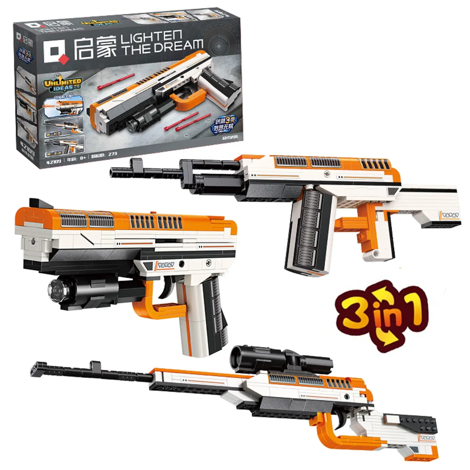 FANDAO Assemble Creative Three-Change Toy Gun Modern Weapons Simulation Toy Assembly Gun For Enlightenment Ideal Gift For Boys
FANDAO Assemble Creative Three-Change Toy Gun Modern Weapons Simulation Toy Assembly Gun For Enlightenment Ideal Gift For Boys