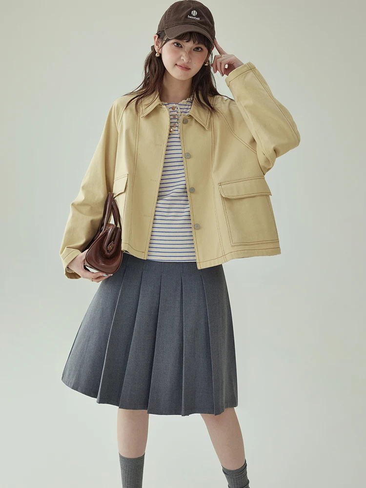 AMUU Original Pure Cotton Yellow Single-Button Jacket Women's Short-Sleeved Long- Sleeve Autumn New Style Commute Style
AMUU Original Pure Cotton Yellow Single-Button Jacket Women's Short-Sleeved Long- Sleeve Autumn New Style Commute Style