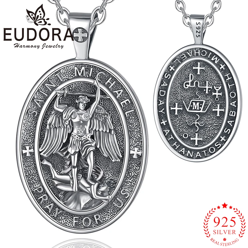 Eudora 925 Sterling Silver St Michael Amulet Necklace Vintage Embossed Cross Pendant Religious Personality Jewelry For Men Women
Eudora 925 Sterling Silver St Michael Amulet Necklace Vintage Embossed Cross Pendant Religious Personality Jewelry For Men Women