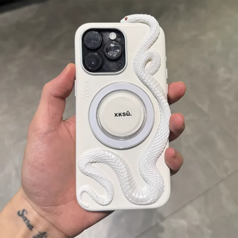3d чехол для iPhone со змеей, кожаный чехол для телефона с магнитным держателем для подушки безопасности, защитный чехол от падения, украшение для телефона для Iphone 15/16
3d чехол для iPhone со змеей, кожаный чехол для телефона с магнитным держателем для подушки безопасности, защитный чехол от падения, украшение для телефона для Iphone 15/16