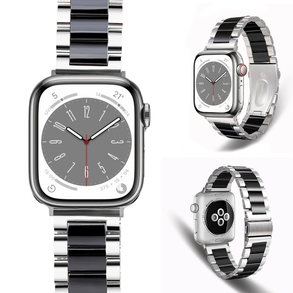 Metal+Ceramic Strap for Apple Watch 49mm 45mm 44mm 42mm 41mm 40mm Stainless Steel Bracelet Belt iWatch Ultra 9 8 7 6 5 4 SE Band
Metal+Ceramic Strap for Apple Watch 49mm 45mm 44mm 42mm 41mm 40mm Stainless Steel Bracelet Belt iWatch Ultra 9 8 7 6 5 4 SE Band