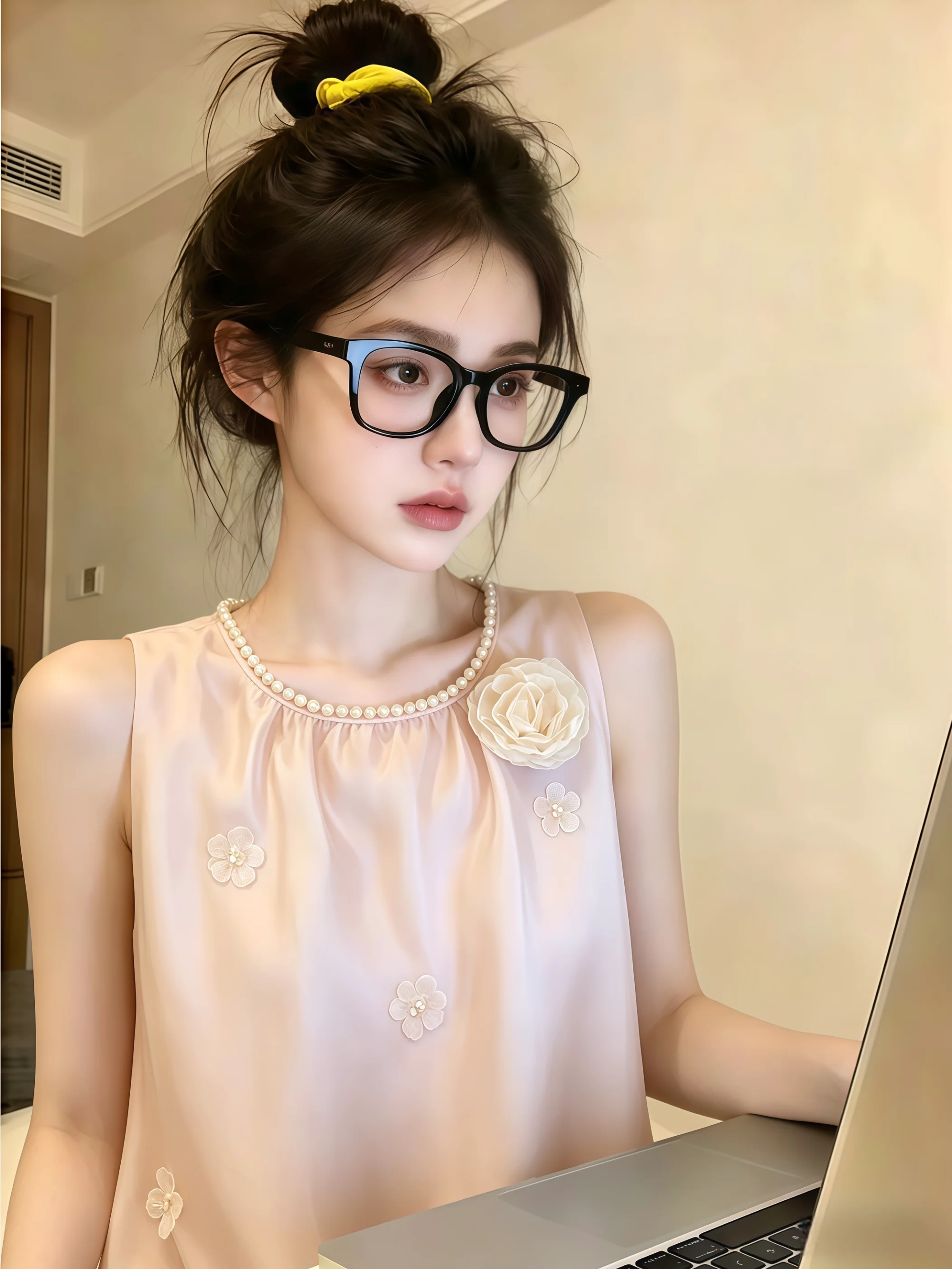 Summer New Style Women's Shirt Sweet Style Bead Decoration 3D Flower Embellished Sleeveless Neck Hanging Pure Desire Gentle Top
Summer New Style Women's Shirt Sweet Style Bead Decoration 3D Flower Embellished Sleeveless Neck Hanging Pure Desire Gentle Top