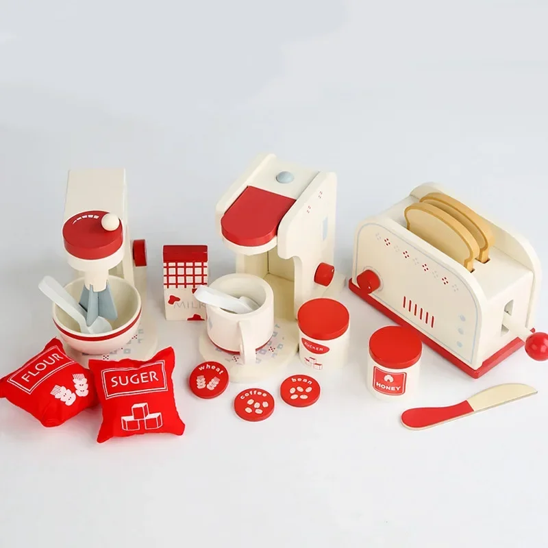 Wooden Kitchen Playset Kids Pretend Play Cooking Kitchen Toy Toaster Coffee Mixer Waffle Maker Montessori Learning Toys Gifts
Wooden Kitchen Playset Kids Pretend Play Cooking Kitchen Toy Toaster Coffee Mixer Waffle Maker Montessori Learning Toys Gifts