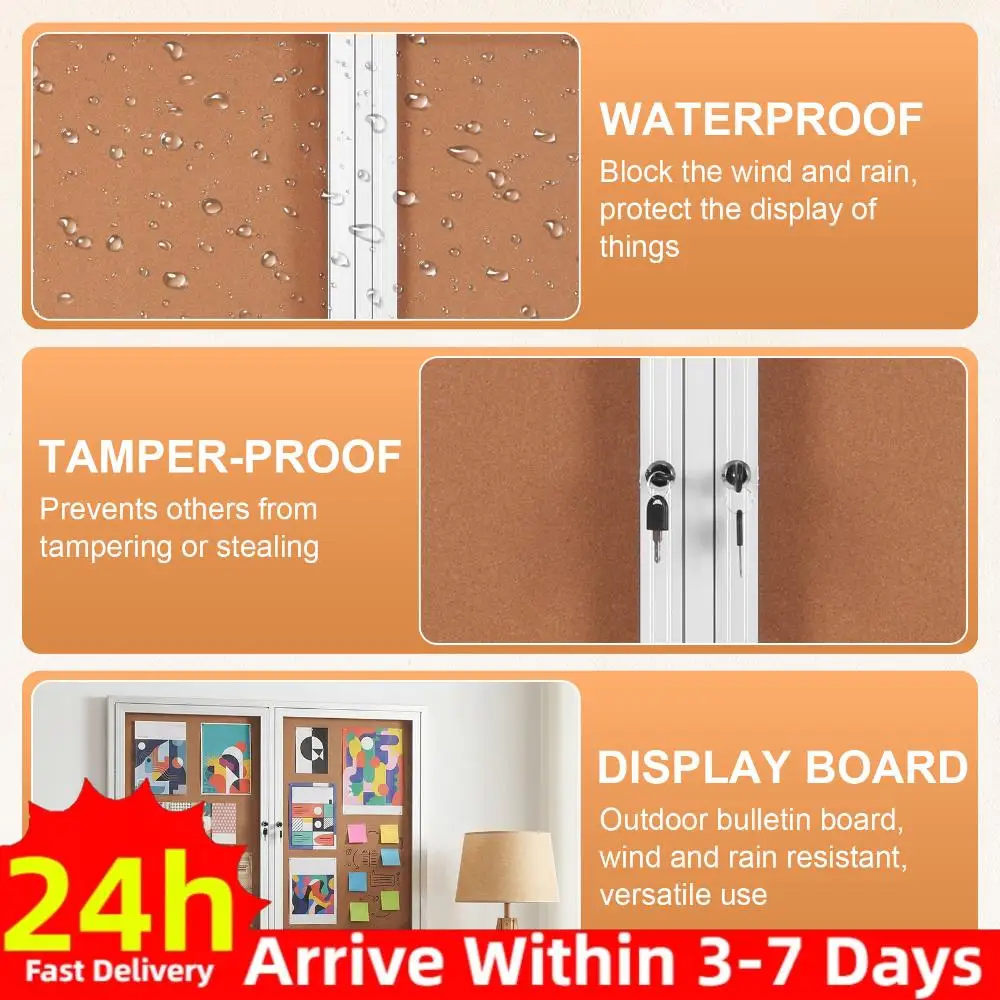 Enclosed Bulletin Board Aluminum Frame Display Case Message Board with Glass Locking Door for Office Classroom Commercial
Enclosed Bulletin Board Aluminum Frame Display Case Message Board with Glass Locking Door for Office Classroom Commercial