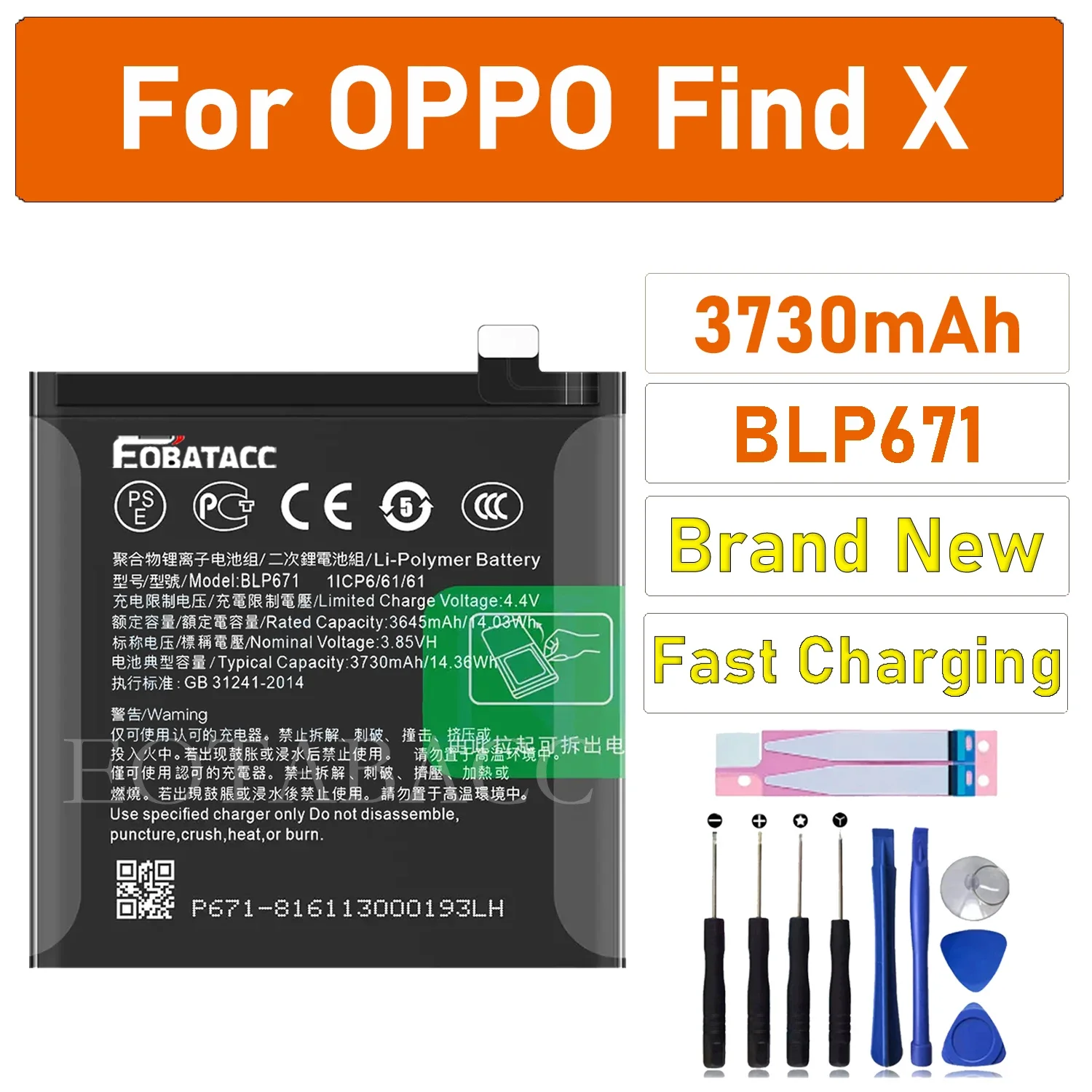 High Quality Replacement Battery For OPPO Find X BLP671 New Built-in Large Capacity 3730mAh Lithium Batteries
High Quality Replacement Battery For OPPO Find X BLP671 New Built-in Large Capacity 3730mAh Lithium Batteries
