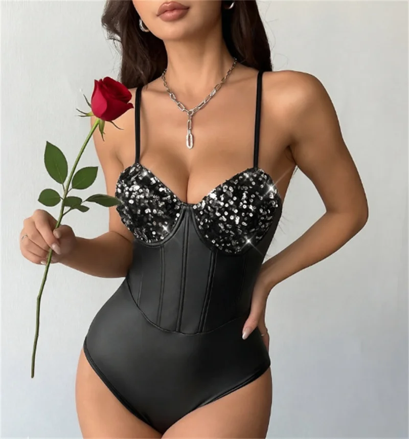 Sexy Sleeveless Glitter Playsuits Women Summer Fishbone Corset Spaghetti Strap Camisole Party Club Female Sequin Bodysuits
Sexy Sleeveless Glitter Playsuits Women Summer Fishbone Corset Spaghetti Strap Camisole Party Club Female Sequin Bodysuits