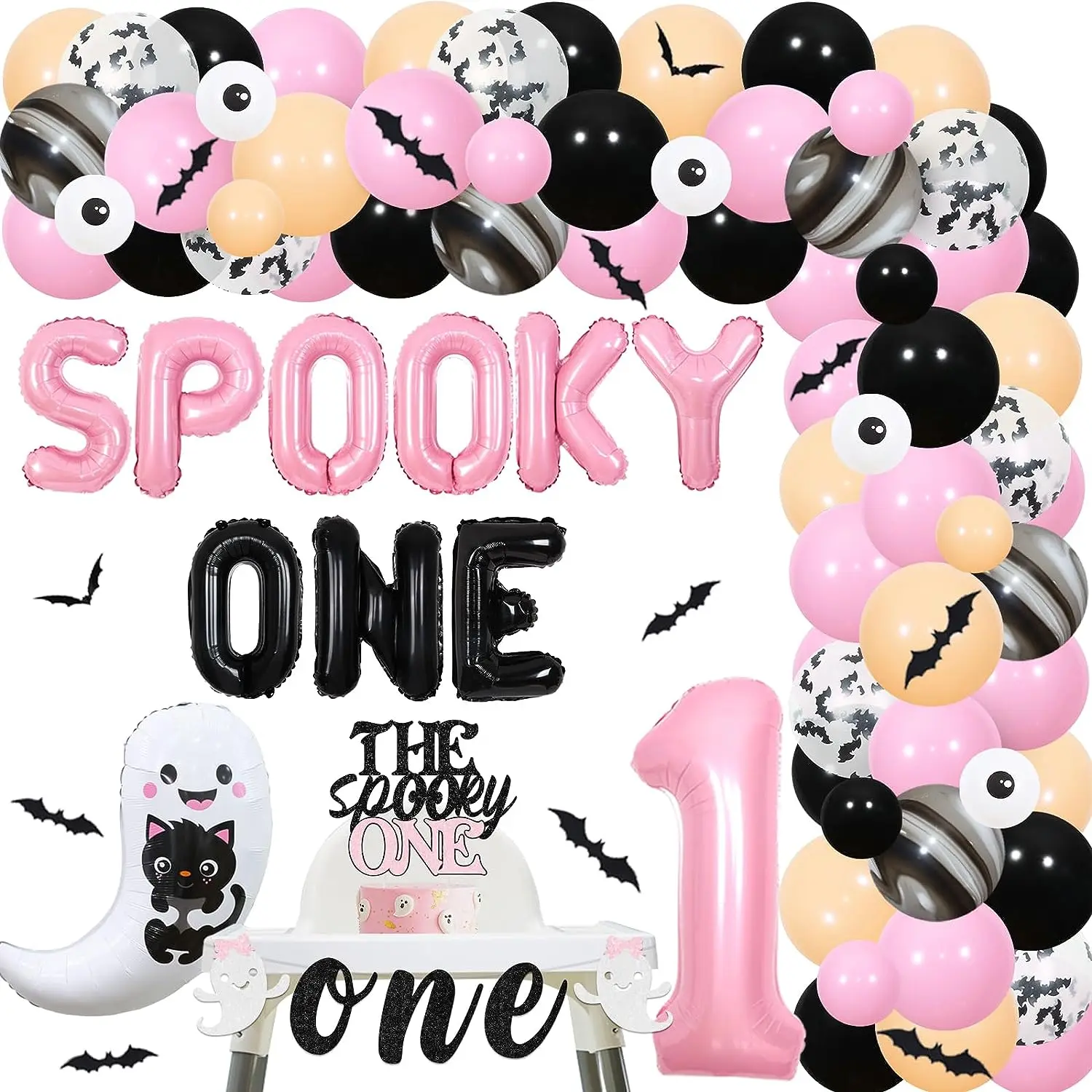 Spooky One Halloween 1st Birthday Party Decorations for Girl Pink Apricot Balloon Garland Arch Kit Ghost One High Chair Banner
Spooky One Halloween 1st Birthday Party Decorations for Girl Pink Apricot Balloon Garland Arch Kit Ghost One High Chair Banner
