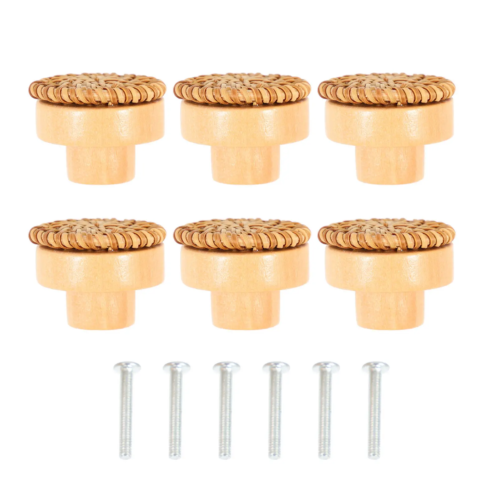 6Sets Bohemian Style Wooden Rattan Drawer Knobs Decorative Furniture Pulls Smooth Surface Handles Replacement for Dressers
6Sets Bohemian Style Wooden Rattan Drawer Knobs Decorative Furniture Pulls Smooth Surface Handles Replacement for Dressers