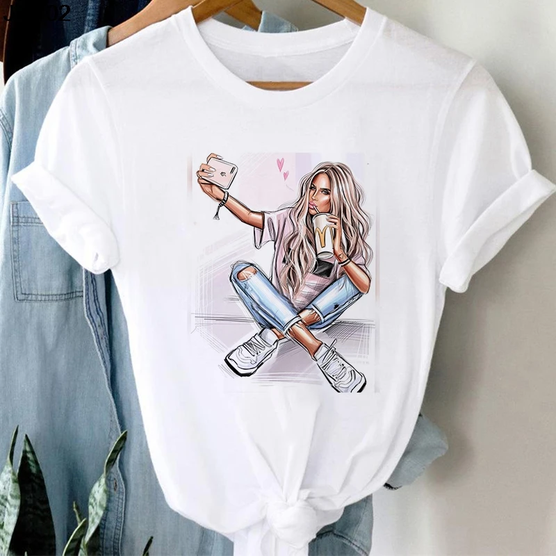 Street Girl Print T Shirt Harajuku Casual Round Neck Summer Short Sleeve Women Tops Female T-shirt Oversized Women's Clothing
Street Girl Print T Shirt Harajuku Casual Round Neck Summer Short Sleeve Women Tops Female T-shirt Oversized Women's Clothing