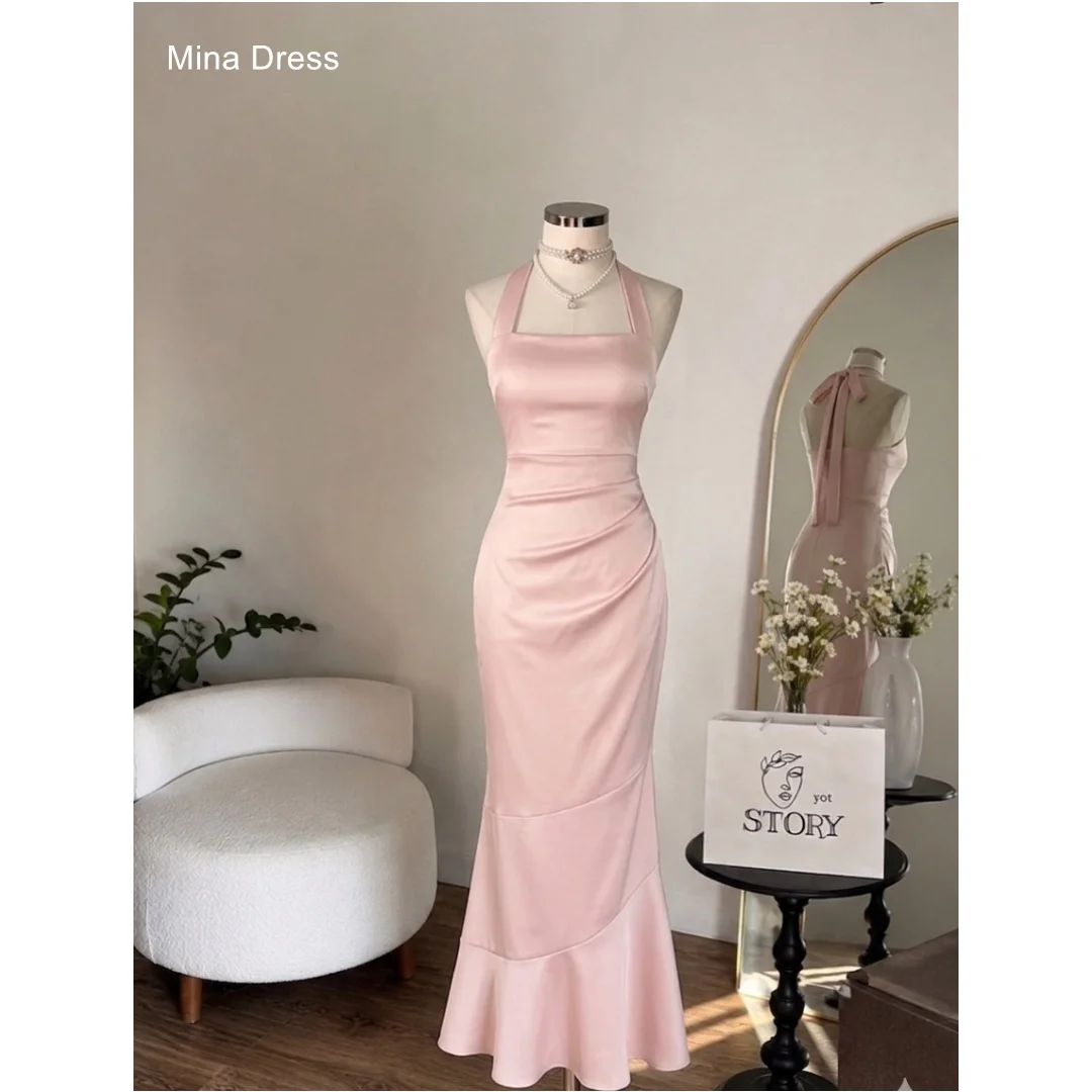Mina Customized Pink Wide Shoulder Straps Pleated Stitching Fishtail Women's Wedding Party Attire Wedding and Evening Dresses
Mina Customized Pink Wide Shoulder Straps Pleated Stitching Fishtail Women's Wedding Party Attire Wedding and Evening Dresses
