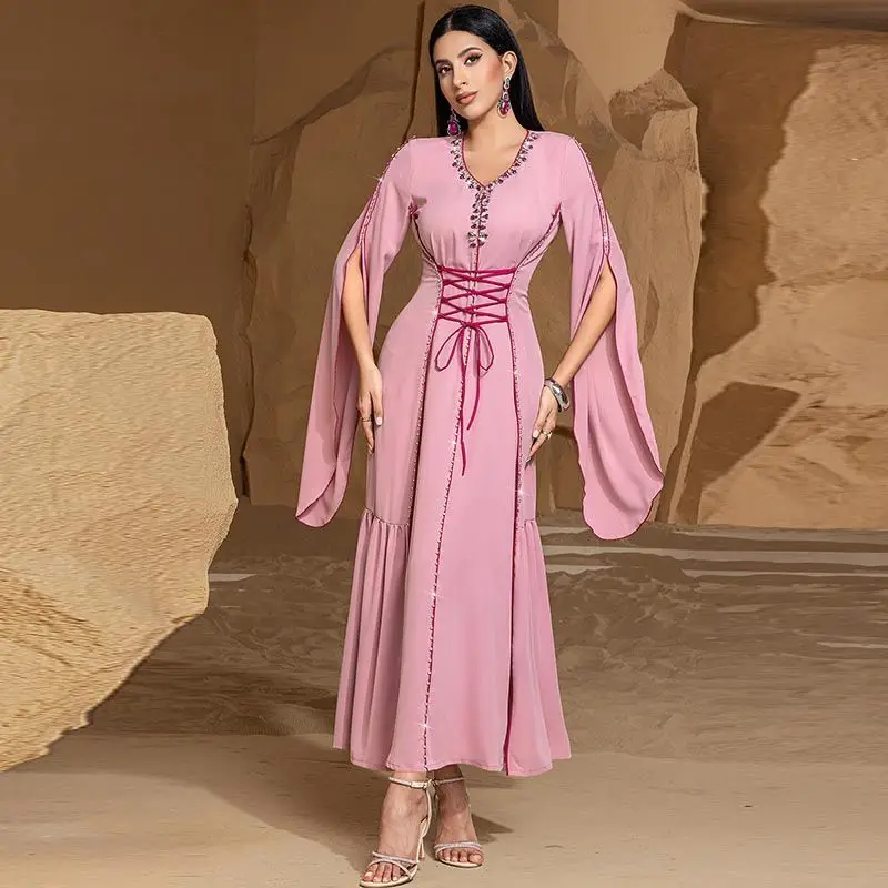 2025 New European and American Sexy Hot Girl Women's Dress Drawstring Dubai Seam Fashion Robe
2025 New European and American Sexy Hot Girl Women's Dress Drawstring Dubai Seam Fashion Robe