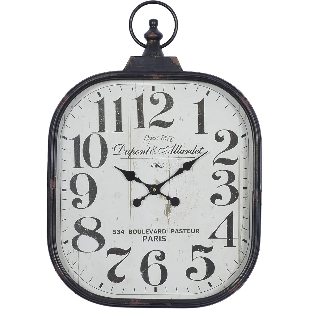 79 Vintage Metal Wall Clock, Silent Battery Operated Quartz Clock 18"L x 3"W x 26"H, Black, Wall Clocks
79 Vintage Metal Wall Clock, Silent Battery Operated Quartz Clock 18"L x 3"W x 26"H, Black, Wall Clocks