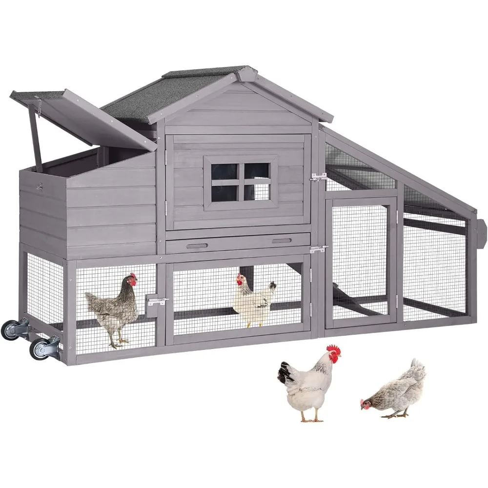 Mobile Chicken Coop Hen House, Large Poultry Cage with Wheels for Outdoor Backyard Use | Portable Coop for Chickens & Hens
Mobile Chicken Coop Hen House, Large Poultry Cage with Wheels for Outdoor Backyard Use | Portable Coop for Chickens & Hens