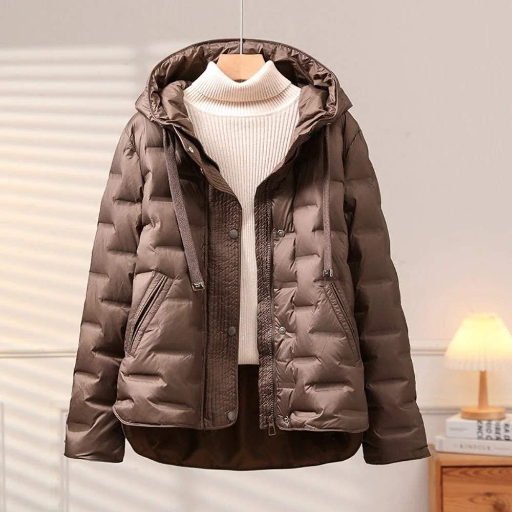White Duck Down Coat Casual Women's New Puffer Jacket Warm Short Hooded Thickened Slim Fit Fashion Outerwear 2025 Autumn Winter
White Duck Down Coat Casual Women's New Puffer Jacket Warm Short Hooded Thickened Slim Fit Fashion Outerwear 2025 Autumn Winter