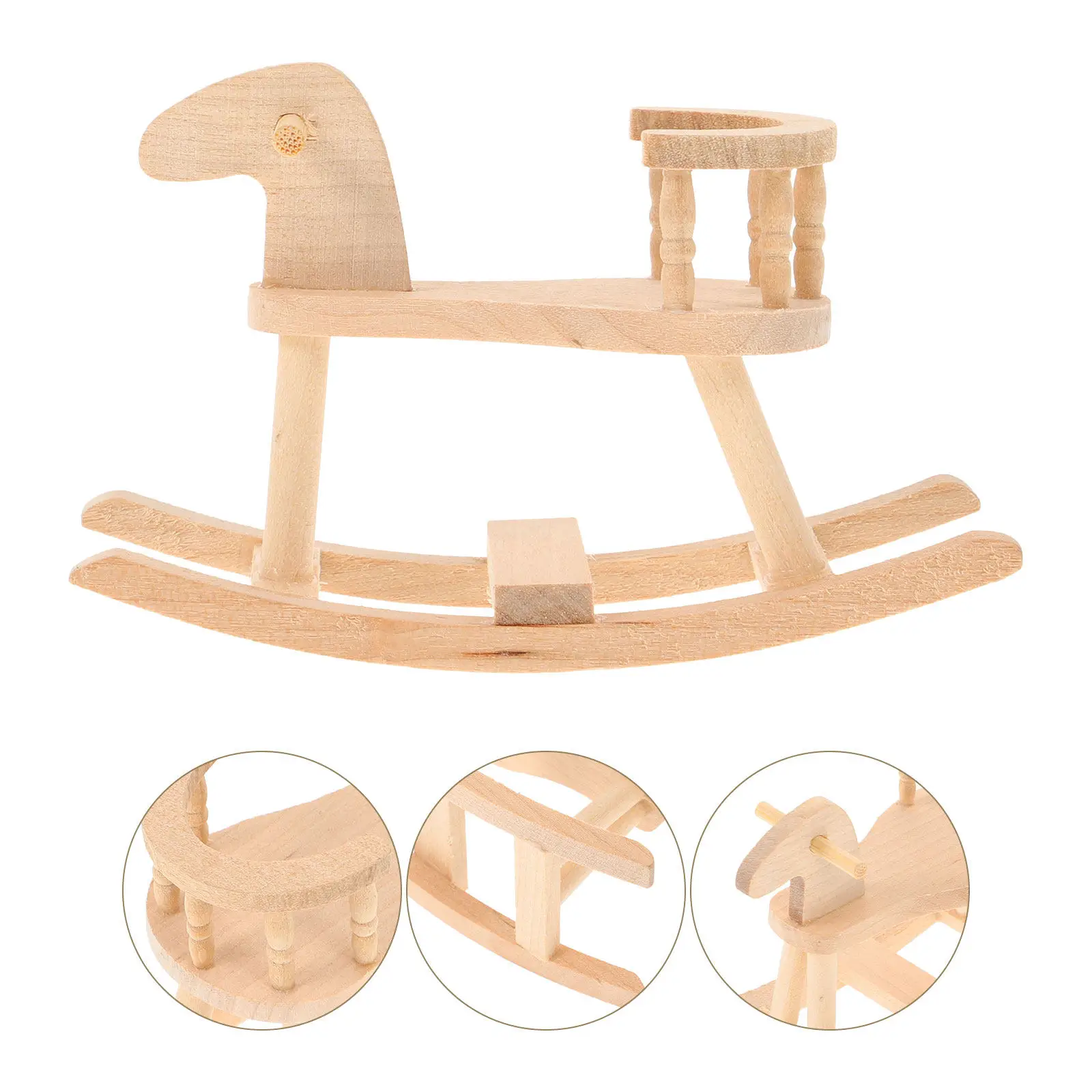Exquisite Mini Wooden Rocking-Horse for House Decoration Long-Lasting Miniature Prop for Kitchen Living Room Setup
Exquisite Mini Wooden Rocking-Horse for House Decoration Long-Lasting Miniature Prop for Kitchen Living Room Setup