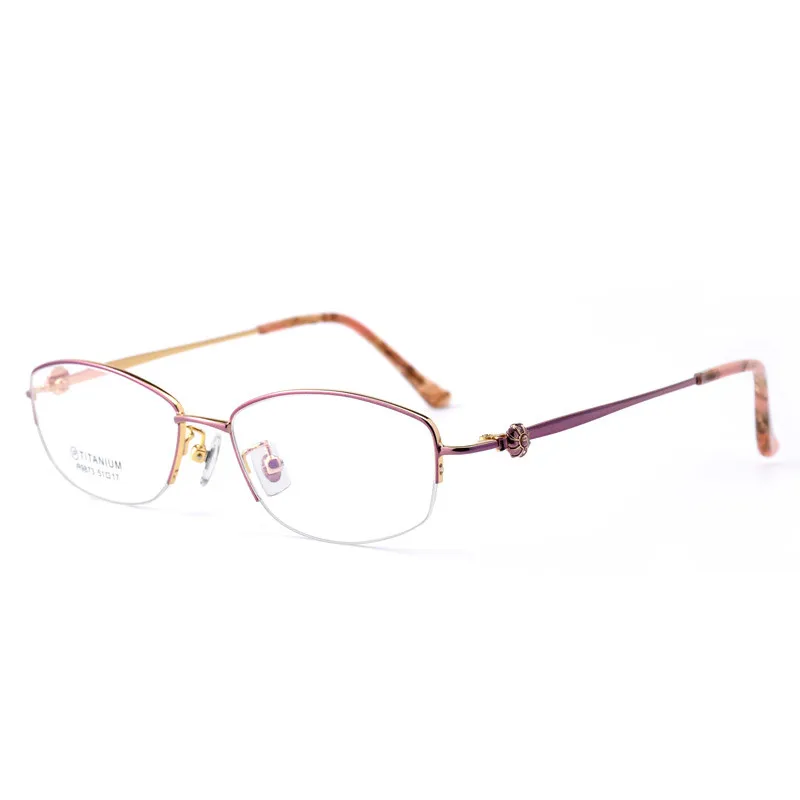 54-17-138 Pure Titanium Eyeglasses Frame Women Half Frame Myopia Prescription Glasses Designer Optical Glasses Frame Clear
54-17-138 Pure Titanium Eyeglasses Frame Women Half Frame Myopia Prescription Glasses Designer Optical Glasses Frame Clear
