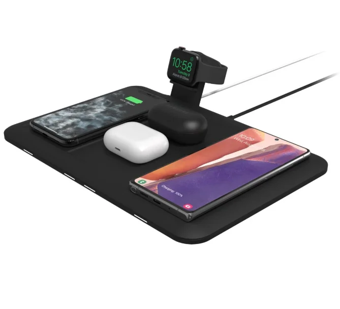 "4-in-1 wireless charging mat For AirPods, Apple Watch, Google Pixel, iPhone, Magnetic Qi-enabled Devices, Samsung Galaxy"
"4-in-1 wireless charging mat For AirPods, Apple Watch, Google Pixel, iPhone, Magnetic Qi-enabled Devices, Samsung Galaxy"