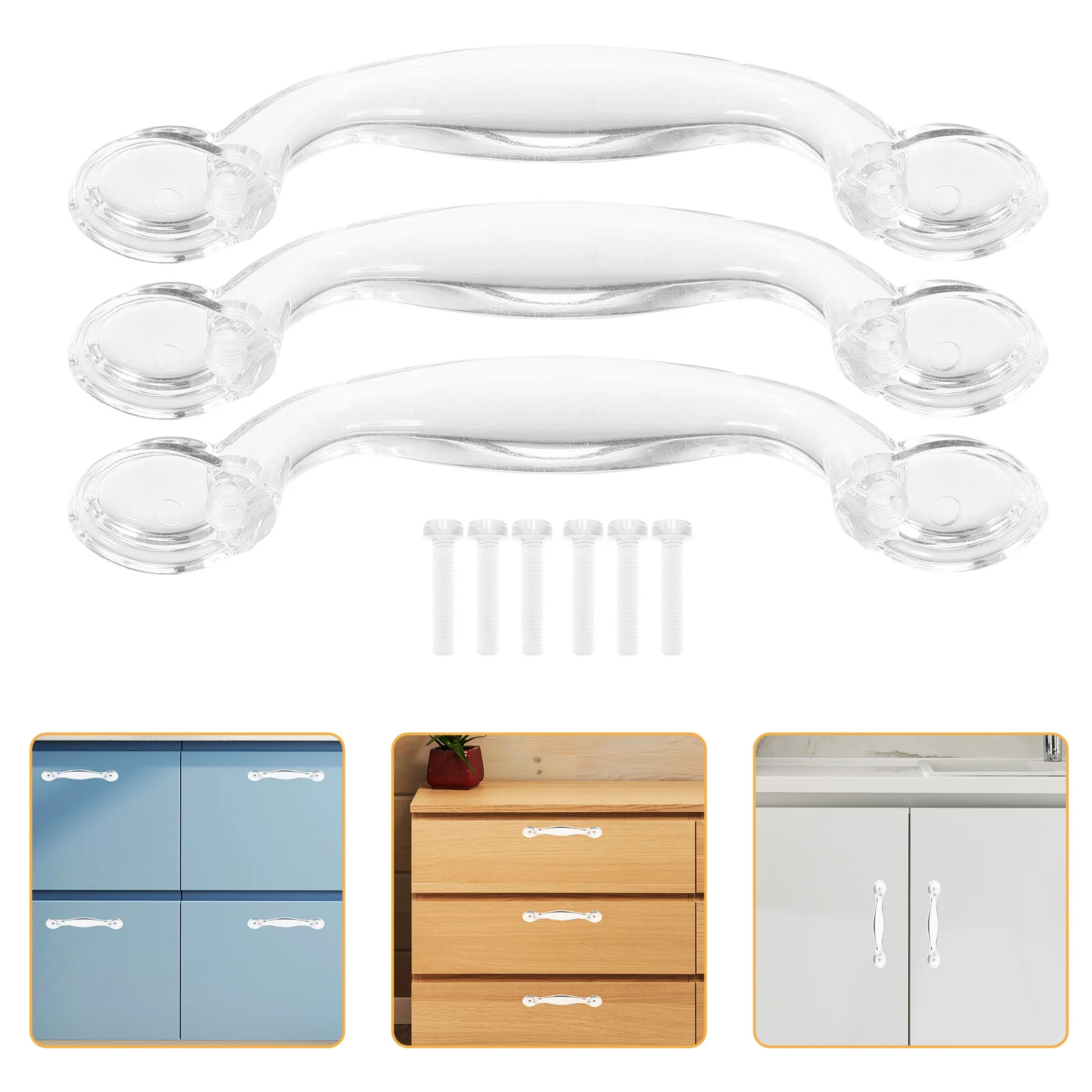 6Pcs Clear Plastic Cabinet Handles Modern Minimalist Design Durable Furniture Pulls for Drawers Wardrobes Door Handle
6Pcs Clear Plastic Cabinet Handles Modern Minimalist Design Durable Furniture Pulls for Drawers Wardrobes Door Handle