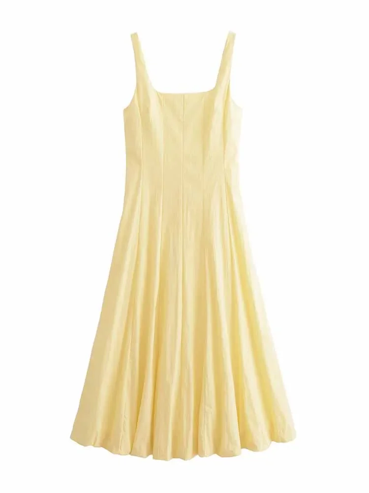 Women's 2024 Chic Fashion Balloon Edition Slim Square Neck Midi Dress Retro Sleeveless Wide Shoulder Strap Women's Dress Mujer
Women's 2024 Chic Fashion Balloon Edition Slim Square Neck Midi Dress Retro Sleeveless Wide Shoulder Strap Women's Dress Mujer