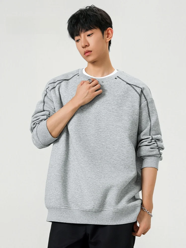 MMOPTOP American Style Casual Brand Heavyweight Sweatshirt Men Loose round Neck Pullover Grey Long Sleeve Top Trendy Brand
MMOPTOP American Style Casual Brand Heavyweight Sweatshirt Men Loose round Neck Pullover Grey Long Sleeve Top Trendy Brand