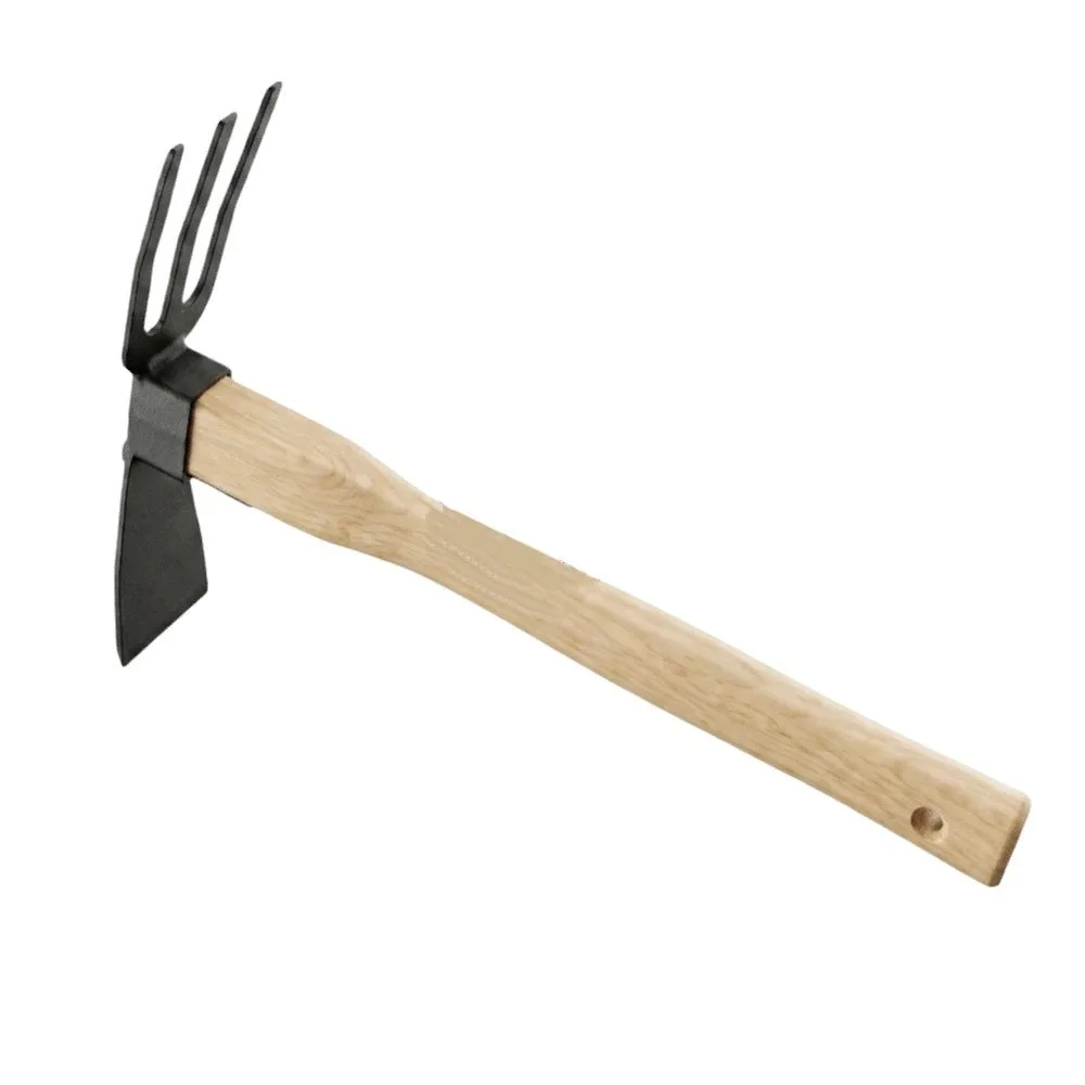 Robust Hardwood Handle Small Hand Hoe High-Strength Metal Head Compact Design Multi-functional Garden Tool Lightweight Design