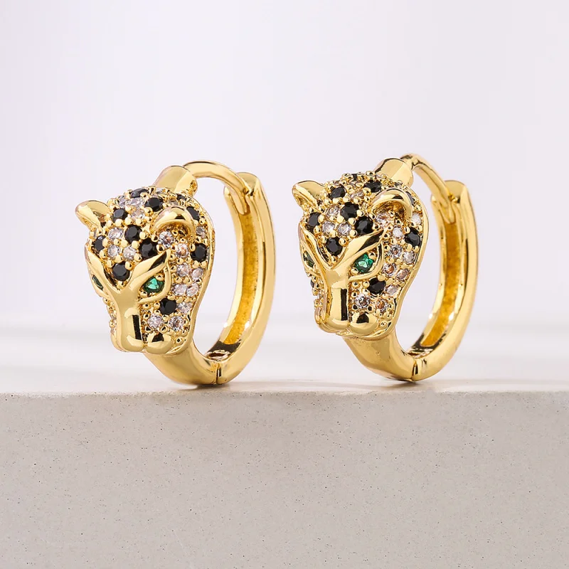 European and American Trendy Fashion Exquisite Leopard Earrings for Women Copper Plated Real Gold Inlaid with Zirconia Uniq
European and American Trendy Fashion Exquisite Leopard Earrings for Women Copper Plated Real Gold Inlaid with Zirconia Uniq
