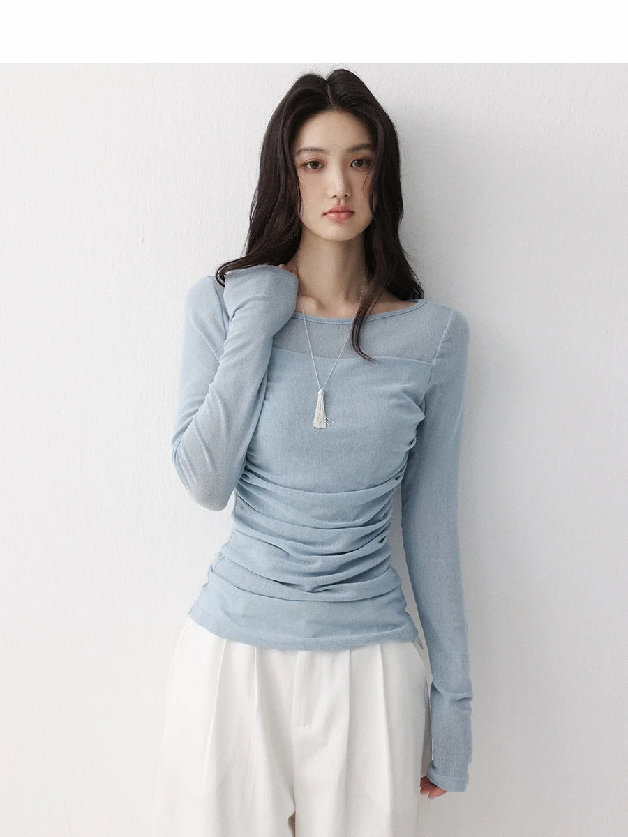 Skin-friendly Lightweight Chiffon Collar Pleated Slim-fit Design Knitted Sweater CHT254 Spring Collection Chinese Brand
Skin-friendly Lightweight Chiffon Collar Pleated Slim-fit Design Knitted Sweater CHT254 Spring Collection Chinese Brand