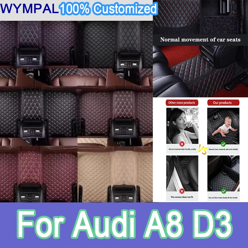 Luxury Custom Car Floor Mats For Audi A8 D3 2002 2003 2004 2005 2006 Auto Automotive Leather Men Women Car Mats Full Cover mats
Luxury Custom Car Floor Mats For Audi A8 D3 2002 2003 2004 2005 2006 Auto Automotive Leather Men Women Car Mats Full Cover mats