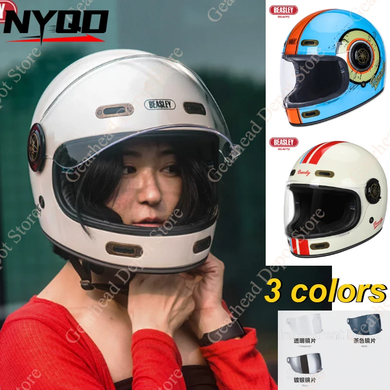 Vintage Full Face Motorcycle Helmet Retro Hardcore Biker Helmet Unisex All Season Universal Motorbike Riding Helmet Fiberglass
Vintage Full Face Motorcycle Helmet Retro Hardcore Biker Helmet Unisex All Season Universal Motorbike Riding Helmet Fiberglass