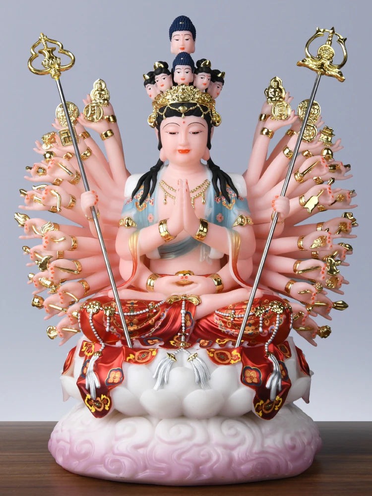 LTT white marble painted thousand hands and thousand eyes Guanyin statue ornament Buddhist hall home offering
LTT white marble painted thousand hands and thousand eyes Guanyin statue ornament Buddhist hall home offering
