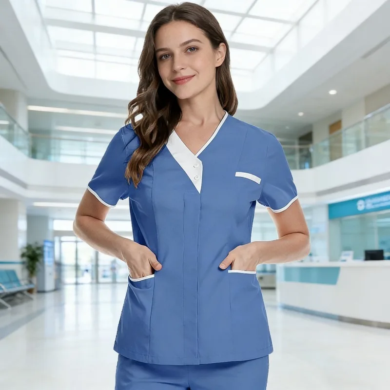 Women's V-neck Medical Scrubs, Hospital Nurse and Doctor Uniforms, Beauty Salon Caregiver and Technician Medical Workwear
Women's V-neck Medical Scrubs, Hospital Nurse and Doctor Uniforms, Beauty Salon Caregiver and Technician Medical Workwear