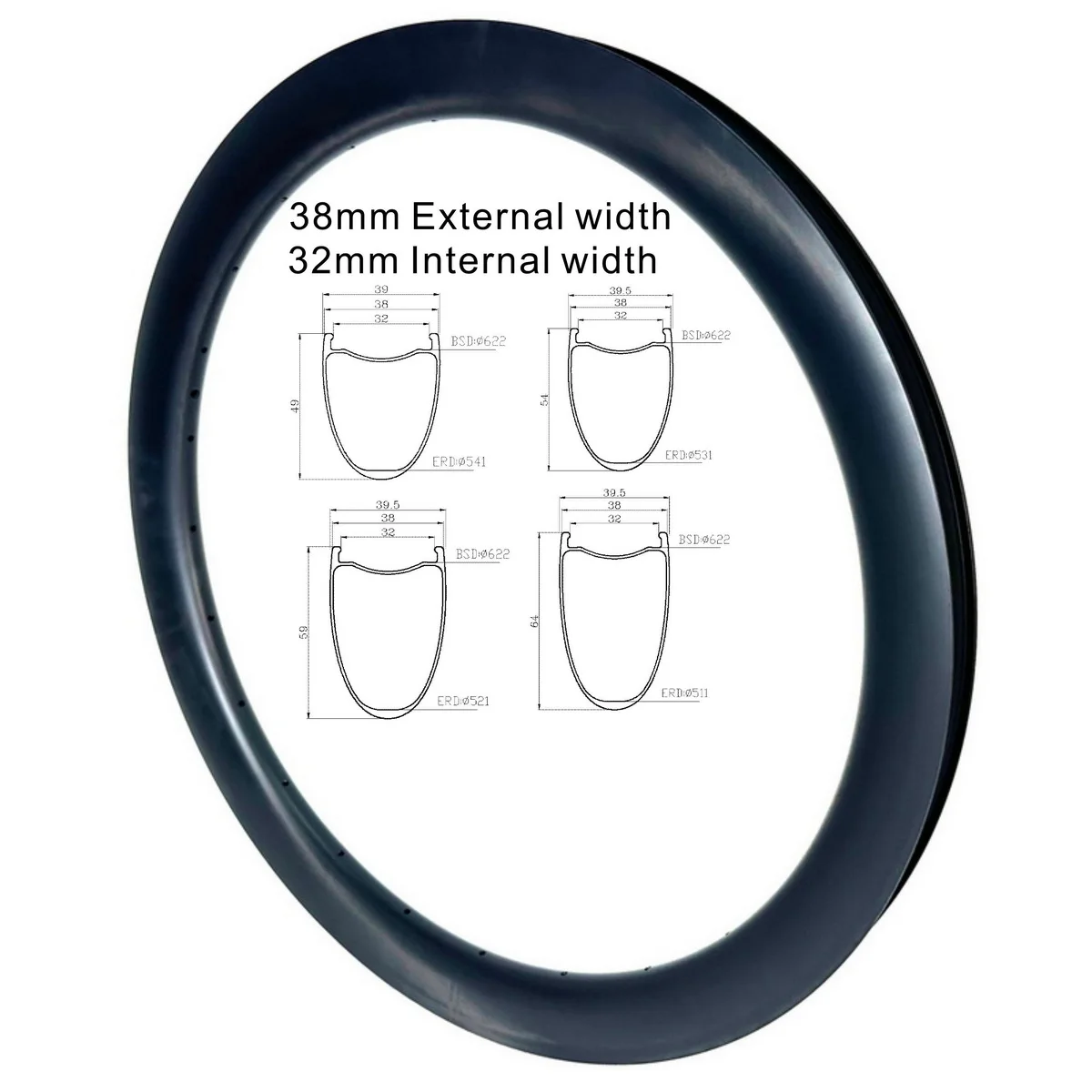 700C 38mm External Width Gravel Carbon Rims Super Light Tubeless Ready Width Hook Toray T800 32mm Inner Width
700C 38mm External Width Gravel Carbon Rims Super Light Tubeless Ready Width Hook Toray T800 32mm Inner Width