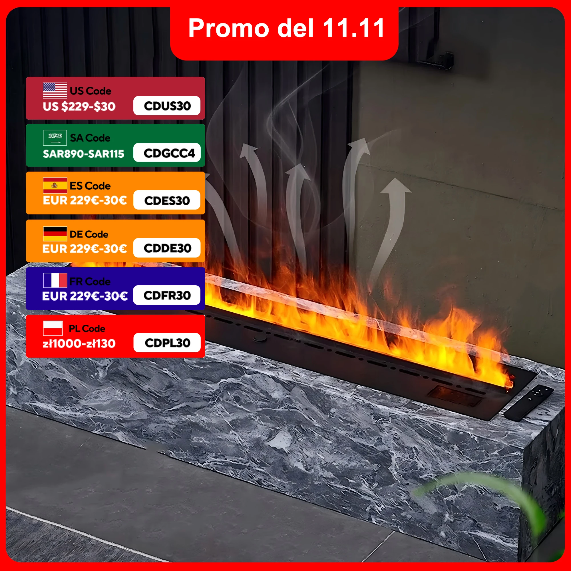 Indoor Modern Embedded Fireplace Led lights Mute Water Mist Electric Water Humidifier High-power 3D Atomized Fireplace
Indoor Modern Embedded Fireplace Led lights Mute Water Mist Electric Water Humidifier High-power 3D Atomized Fireplace