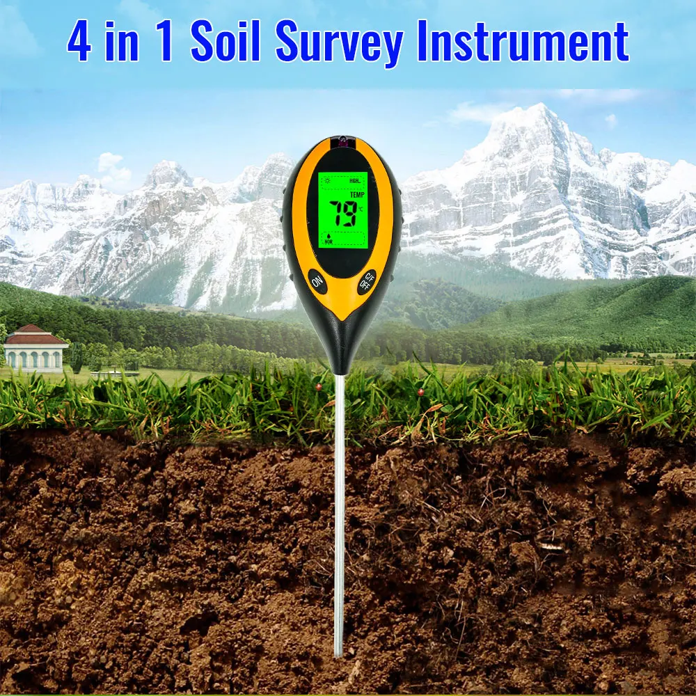 4-in-1 Digital Soil Analyzer | Sunlight Intensity, pH Value, Soil pH Tester & Temperature Monitor for Gardening Plants Farming
4-in-1 Digital Soil Analyzer | Sunlight Intensity, pH Value, Soil pH Tester & Temperature Monitor for Gardening Plants Farming