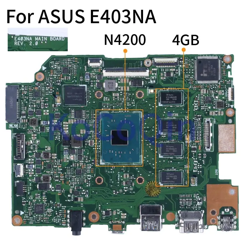 For ASUS E403NA N4200 Notebook Mainboard REV.2.0 4GB RAM SR2Z5 Laptop Motherboard
For ASUS E403NA N4200 Notebook Mainboard REV.2.0 4GB RAM SR2Z5 Laptop Motherboard