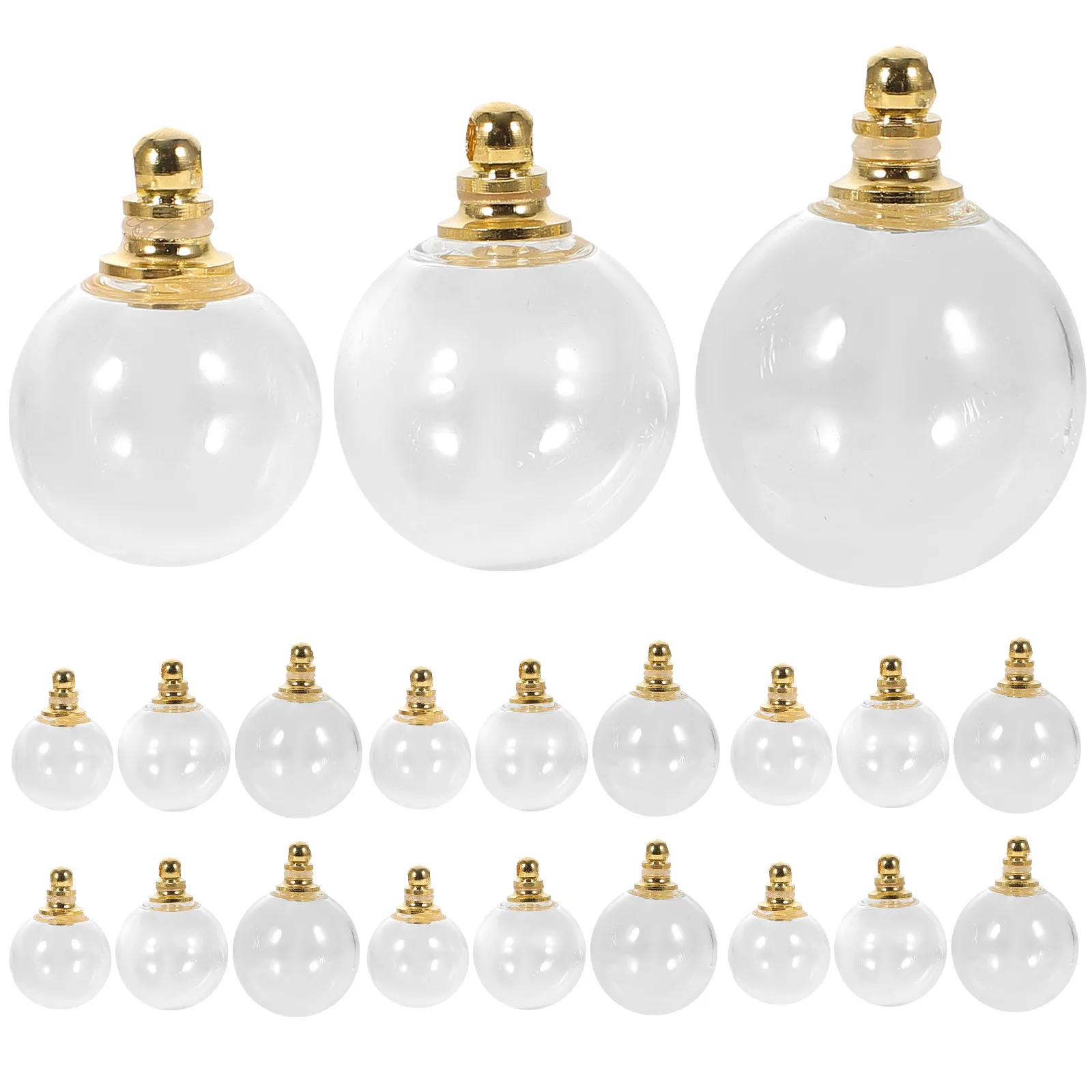 24Pcs Crystal Clear Ball Charms Mini Hanging Fillable Pendants for DIY Jewelry Making Earring Necklace Bracelet Accessories
24Pcs Crystal Clear Ball Charms Mini Hanging Fillable Pendants for DIY Jewelry Making Earring Necklace Bracelet Accessories