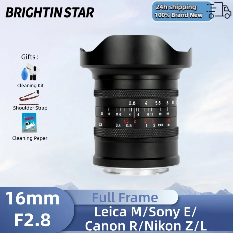 Brightin Star 16 мм F2.8 полнокадровый сверхширокоугольный объектив для беззеркальной камеры с ручной фокусировкой для Nikon Z/RF/Sony/L-Mount
Brightin Star 16 мм F2.8 полнокадровый сверхширокоугольный объектив для беззеркальной камеры с ручной фокусировкой для Nikon Z/RF/Sony/L-Mount