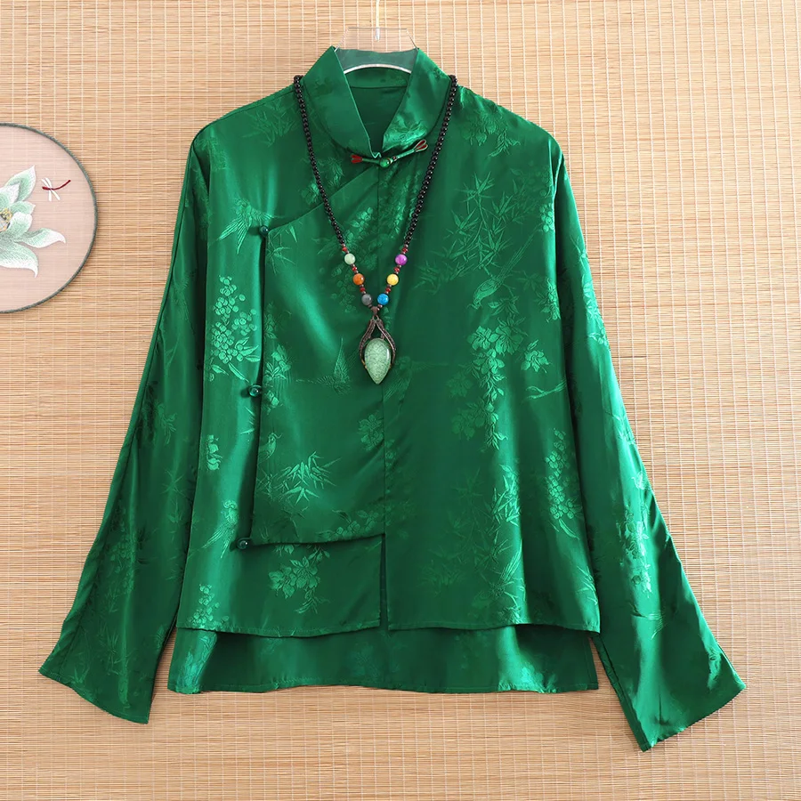 High-end Spring and Summer Chinese Style Jacquard Silk Cotton Blouse Women Fashion Elegant Loose Lady Shirt Top S-XXL
High-end Spring and Summer Chinese Style Jacquard Silk Cotton Blouse Women Fashion Elegant Loose Lady Shirt Top S-XXL