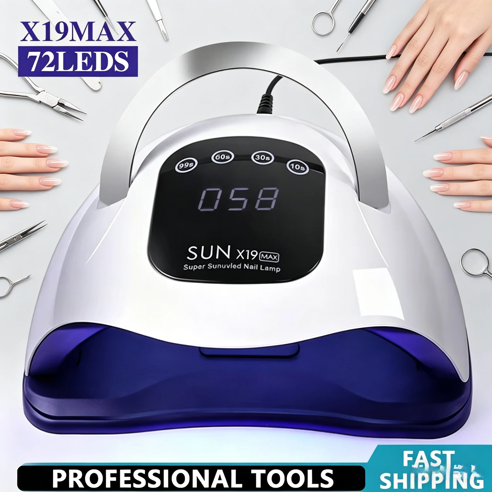 72LED UV Nail Art Lamp Professional High Power Nail Dryer with Sensor Fast Curing Gel Nail Polish Drying Lamp Nail Salon Tools
72LED UV Nail Art Lamp Professional High Power Nail Dryer with Sensor Fast Curing Gel Nail Polish Drying Lamp Nail Salon Tools