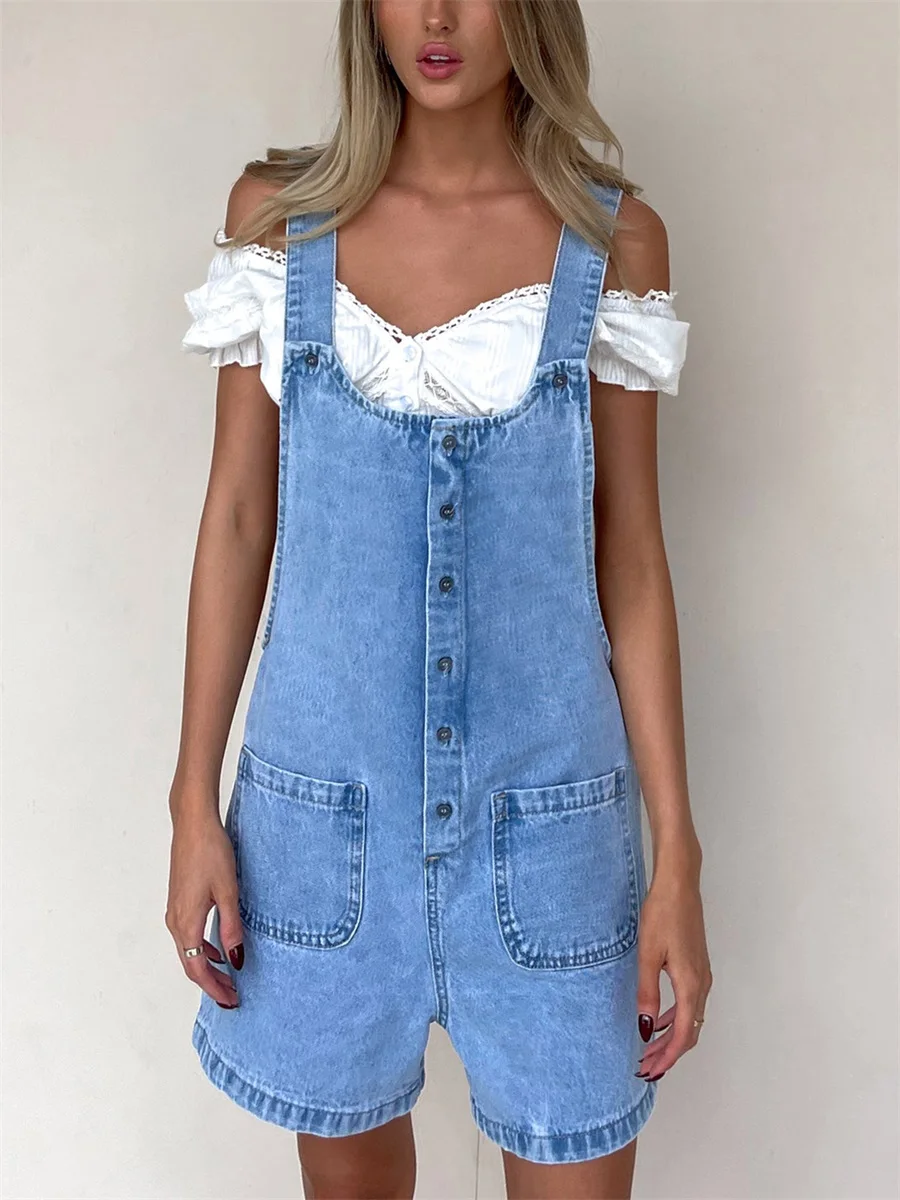 New Fashion Women Denim Bib Overalls Shorts Solid Color Baggy Jean Jumpsuit Romper Pants With Pockets For Streetwear S-XL
New Fashion Women Denim Bib Overalls Shorts Solid Color Baggy Jean Jumpsuit Romper Pants With Pockets For Streetwear S-XL