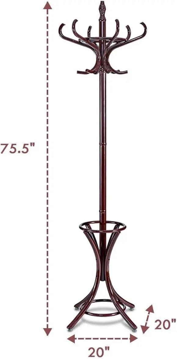 Standing Coat Rack, Wood Coat Tree with 12 Hooks, Home Hat Jacket Hanger Tree 12 with Umbrella Holder Coat Stand
Standing Coat Rack, Wood Coat Tree with 12 Hooks, Home Hat Jacket Hanger Tree 12 with Umbrella Holder Coat Stand