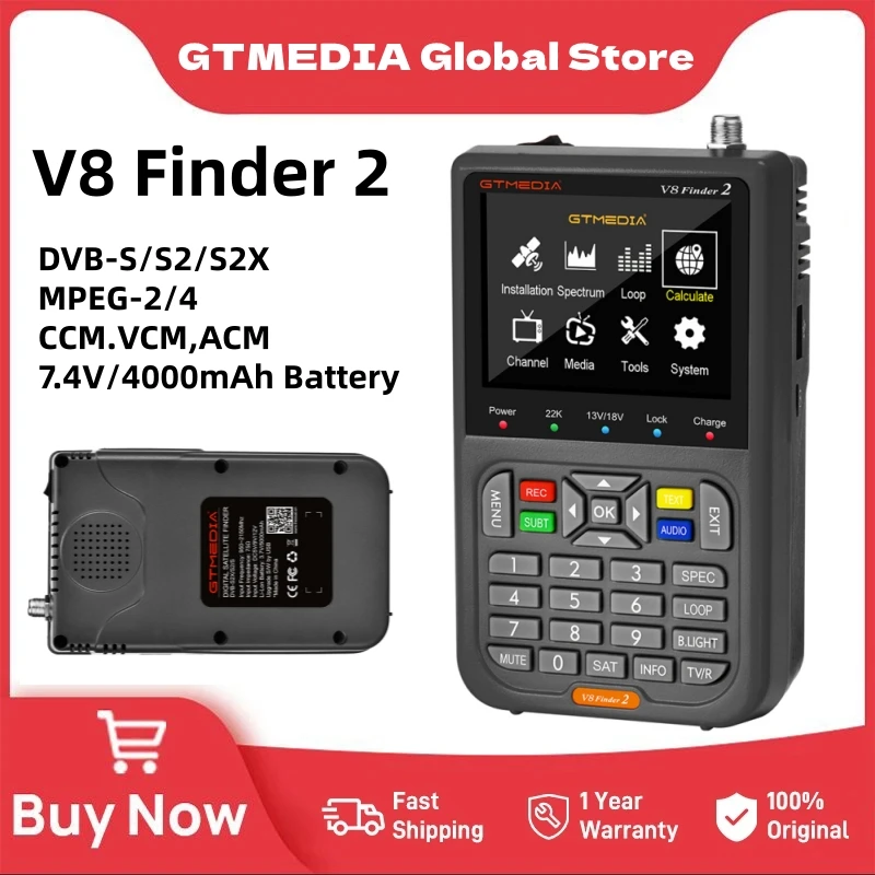 GTMEDIA V8 Finder 2 спутникового искателя DVB-S/S2/S2X 3,5-дюймовый ЖК-дисплей 1080P, порт Type-C Satfinder VS Freesat Finder Meter
GTMEDIA V8 Finder 2 спутникового искателя DVB-S/S2/S2X 3,5-дюймовый ЖК-дисплей 1080P, порт Type-C Satfinder VS Freesat Finder Meter