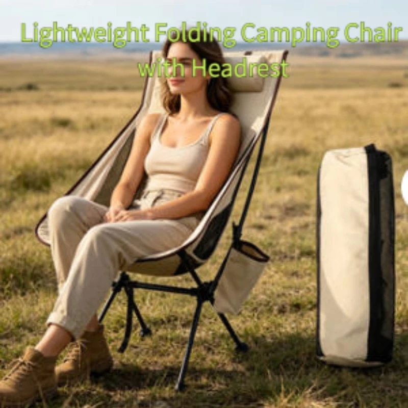 Lightweight Folding Camping Chair with Headrest, Portable Aluminum Alloy Outdoor Chair, Durable Fishing Chair for Travel
Lightweight Folding Camping Chair with Headrest, Portable Aluminum Alloy Outdoor Chair, Durable Fishing Chair for Travel