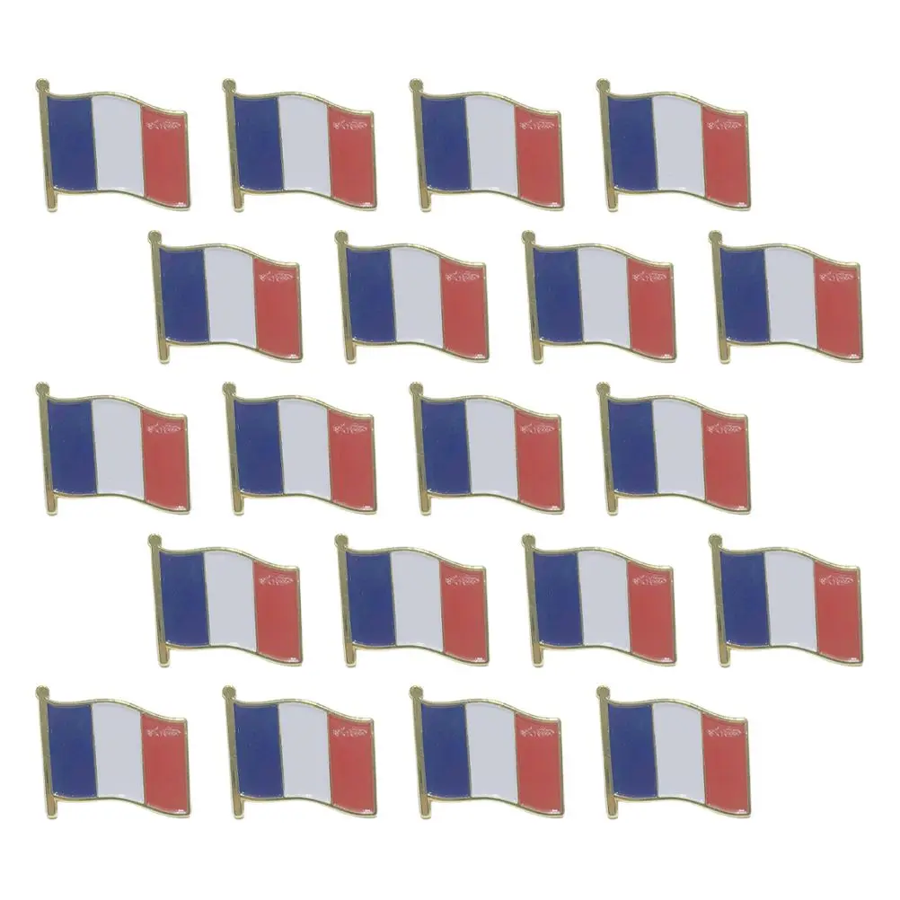 20 Pcs Brooch Metal Lapel Durable French Flag Design Enamel Finish Badge Button Holder Decorative Accessories
20 Pcs Brooch Metal Lapel Durable French Flag Design Enamel Finish Badge Button Holder Decorative Accessories