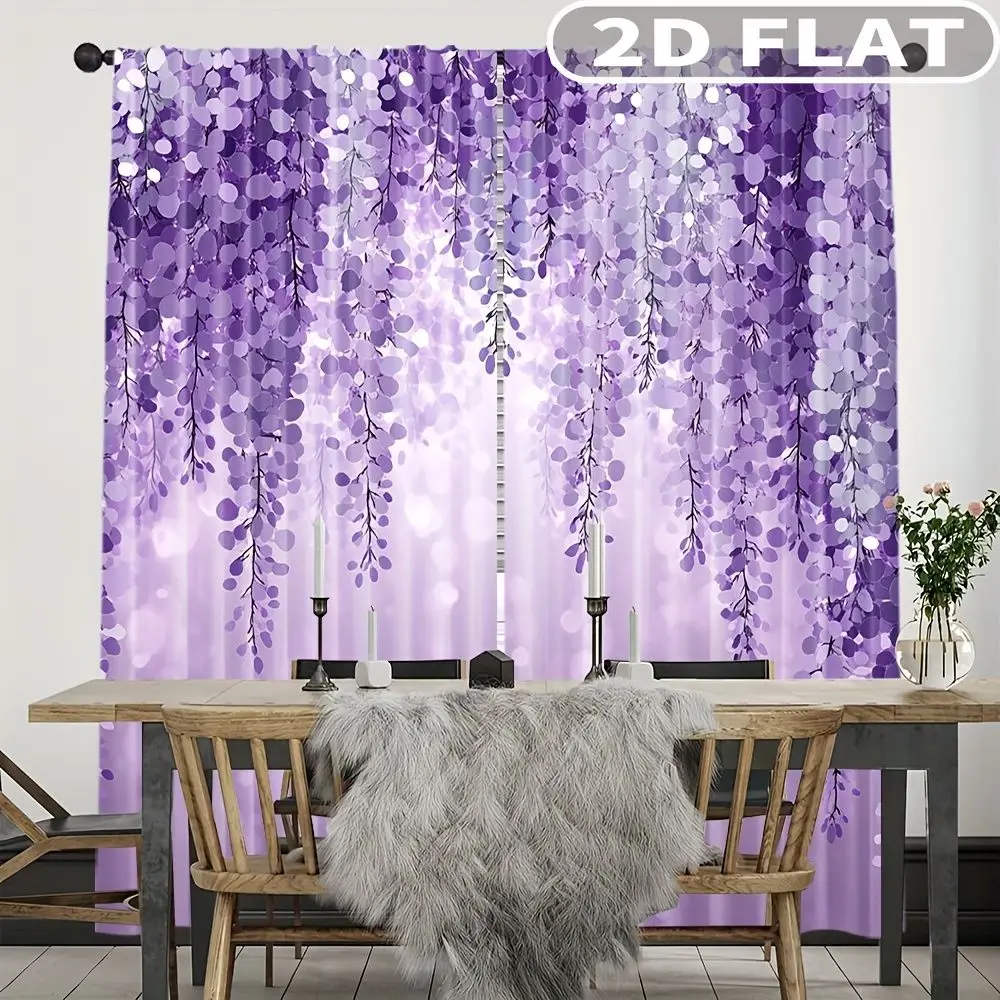2D FLAT 2pcs Curtains Purple Wisteria Floral Pattern Print Perfect for Balcony, Bedroom, Living Room, Suitable for 4 Seasons
2D FLAT 2pcs Curtains Purple Wisteria Floral Pattern Print Perfect for Balcony, Bedroom, Living Room, Suitable for 4 Seasons