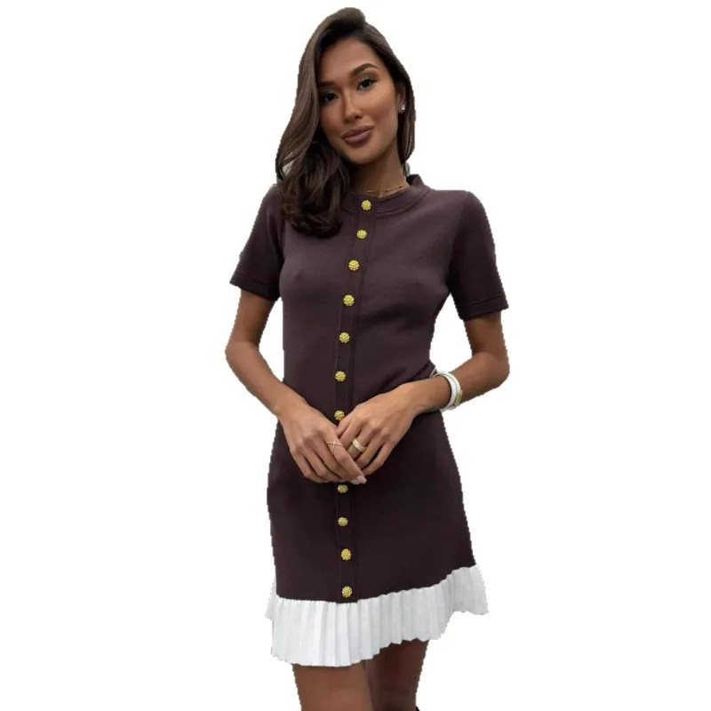 Europe, America 2026 Spring Summer French Contrasting Color Edge Slim Short Skirt Women Slim Short Sleeve Ruffle Leaf Edge Dress
Europe, America 2026 Spring Summer French Contrasting Color Edge Slim Short Skirt Women Slim Short Sleeve Ruffle Leaf Edge Dress