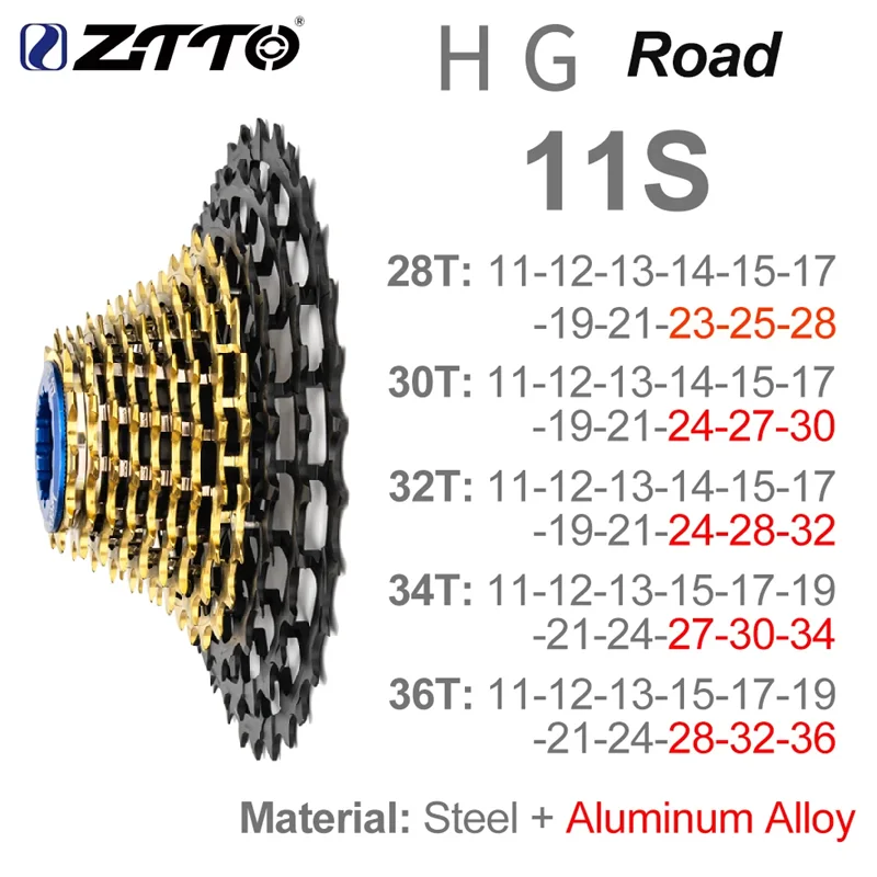 ZTTO Ultralight Freewheel Road Bike HG Cassette 11s 12s 11-28/30/32/34/36T Sprocket 11/12 Speed Gravel K7 112g~156g Black-gold
ZTTO Ultralight Freewheel Road Bike HG Cassette 11s 12s 11-28/30/32/34/36T Sprocket 11/12 Speed Gravel K7 112g~156g Black-gold